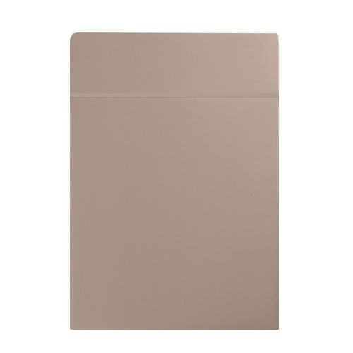 Garnier-Thiébaut - Drap plat uni en satin de coton 120 fils/cm² Ava Rose fumé
