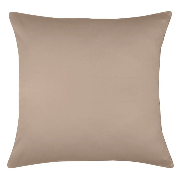 Garnier-Thiébaut - Taies d'oreiller carrée unie en satin de coton 120 fils/cm² Ava Rose fumé