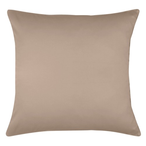 Garnier-Thiébaut - Taies d'oreiller carrée unie en satin de coton 120 fils/cm² Ava Rose fumé