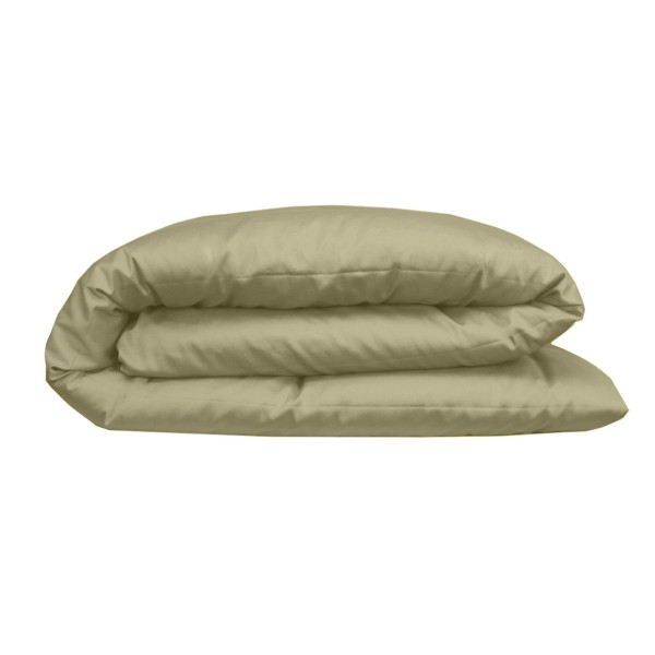 Garnier-Thiébaut - Housse de couette unie en satin de coton 120 fils/cm² Ava Glaise