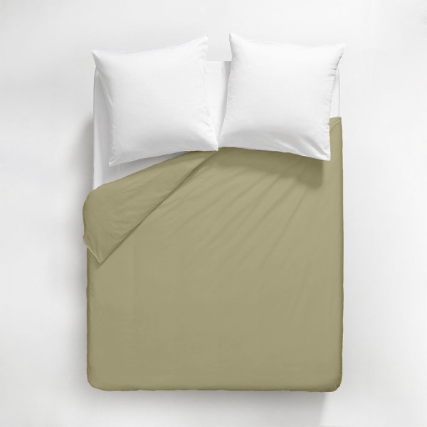 Garnier-Thiébaut - Housse de couette unie en satin de coton 120 fils/cm² Ava Glaise