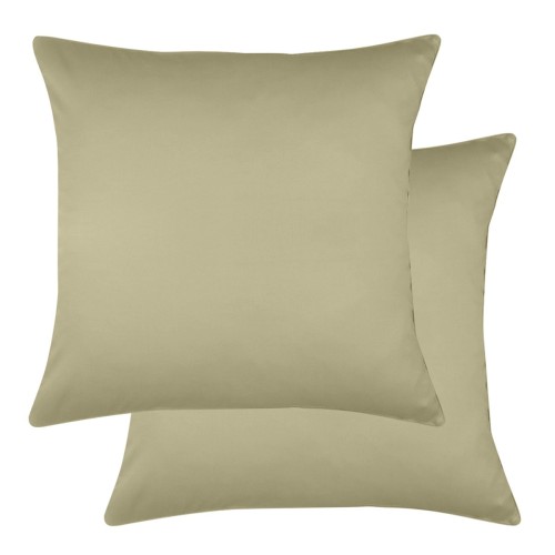 Garnier-Thiébaut - Taies d'oreiller unies en satin de coton 120 fils/cm² Ava Glaise
