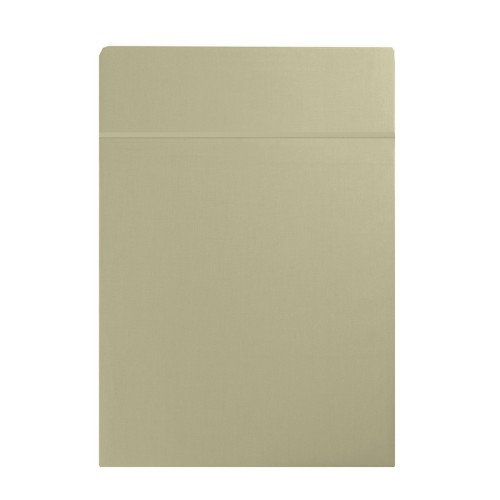 Garnier-Thiébaut - Drap plat uni en satin de coton 120 fils/cm² Ava Glaise