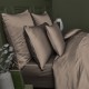  Housse de couette unie en satin de coton 120 fils/cm² Ava Rose fumé