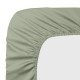 Drap housse uni Bonnets 50cm en satin de coton 120 fils/cm² Ava Lichen