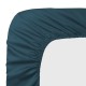 Drap housse uni Bonnets 40cm en satin de coton 120 fils/cm² Ava Bleu ardoise
