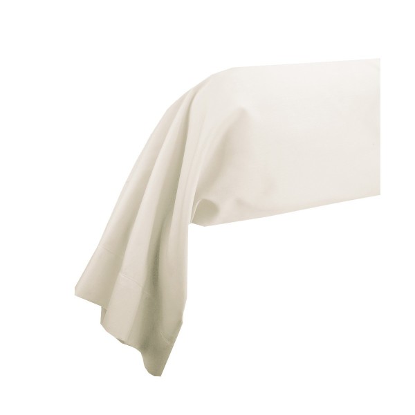 Garnier-Thiébaut - Housse de traversin unie en satin de coton 120 fils/cm² Ava Angora
