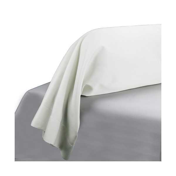 Garnier-Thiébaut - Taie de traversib unie en satin de coton 120 fils/cm² Ava Blanc