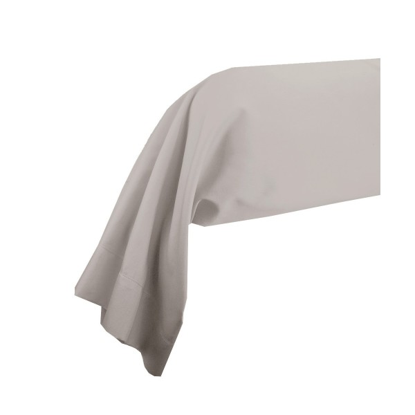 Garnier-Thiébaut -Taie de traversin unie en satin de coton 120 fils/cm² Ava Taupe