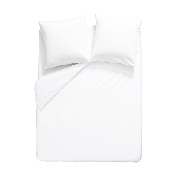Garnier-Thiébaut - Housse de couette unie en percale de coton 80 fils/cm² La percale française Neige