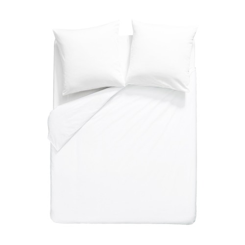 Garnier-Thiébaut - Housse de couette unie en percale de coton 80 fils/cm² La percale française Neige