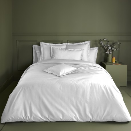 Garnier-Thiébaut - Housse de couette unie en percale de coton 80 fils/cm² La percale française Neige