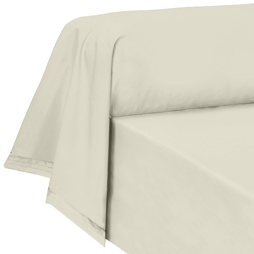 Garnier-Thiébaut - Taie de traversin unie en percale de coton 80 fils/cm² La percale française Blanc cassé