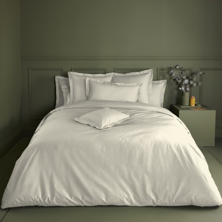 Garnier-Thiébaut - Tissu uni en percale de coton 80 fils/cm² La percale française Blanc cassé - Laize 288cm