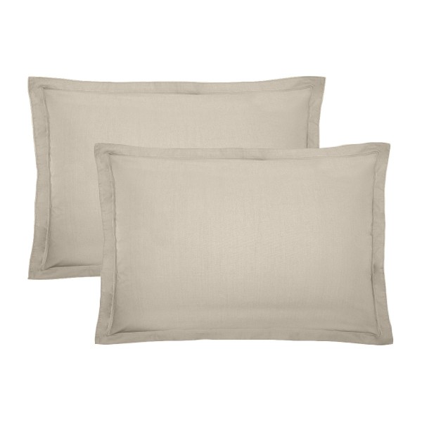 Garnier-Thiébaut - Taies d'oreiller rectangles unies en percale de coton 80 fils/cm² La percale française Lin