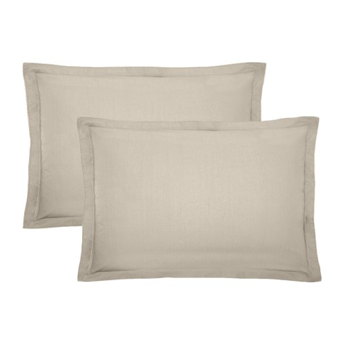 Garnier-Thiébaut - Taies d'oreiller rectangles unies en percale de coton 80 fils/cm² La percale française Lin