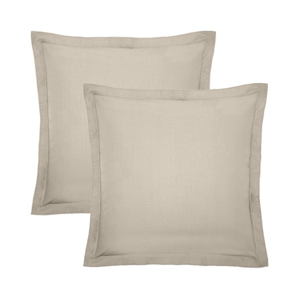 Garnier-Thiébaut - Taies d'oreiller carrées unies en percale de coton 80 fils/cm² La percale française Lin