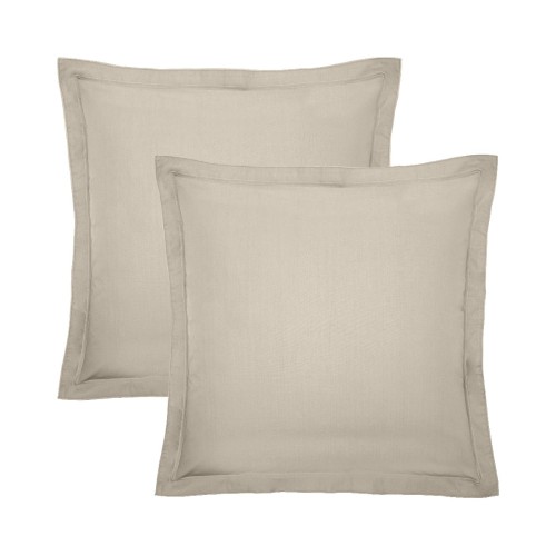 Garnier-Thiébaut - Taies d'oreiller carrées unies en percale de coton 80 fils/cm² La percale française Lin