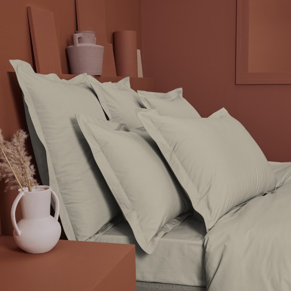 Garnier-Thiébaut - Tissu pour draps uni en percale de coton 80 fils/cm² La percale française Lin - Laize 288cm