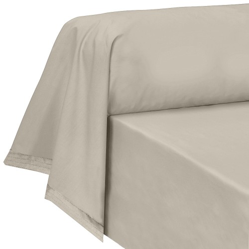 Garnier-Thiébaut - Tissu pour draps uni en percale de coton 80 fils/cm² La percale française Lin - Laize 288cm