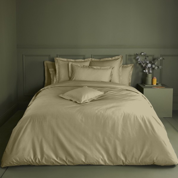 Garnier-Thiébaut - Parure de lit unie en percale de coton 80 fils/cm² La percale française Champagne