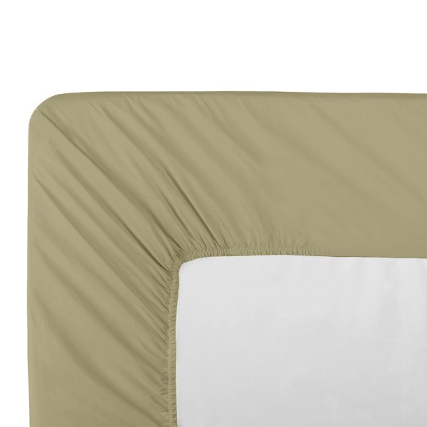 Garnier-Thiébaut - Tissu pour drap uni en percale de coton 80 fils/cm² La percale française Champagne - Laize 288cm