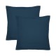 Garnier-Thiébaut - Taies d'oreiller carrées unies en percale de coton 80 fils/cm² La percale française Océan