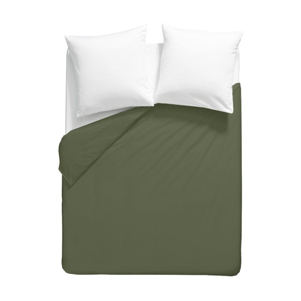 Garnier-Thiébaut - Tissu pour drap uni en percale de coton 80 fils/cm² La percale française Kaki - Laize 288cm