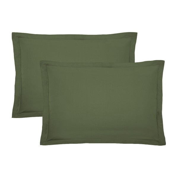 Garnier-Thiébaut - Tissu pour drap uni en percale de coton 80 fils/cm² La percale française Kaki - Laize 288cm