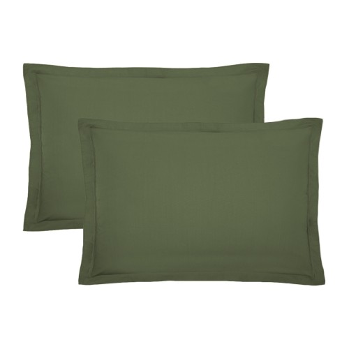 Garnier-Thiébaut - Tissu pour drap uni en percale de coton 80 fils/cm² La percale française Kaki - Laize 288cm