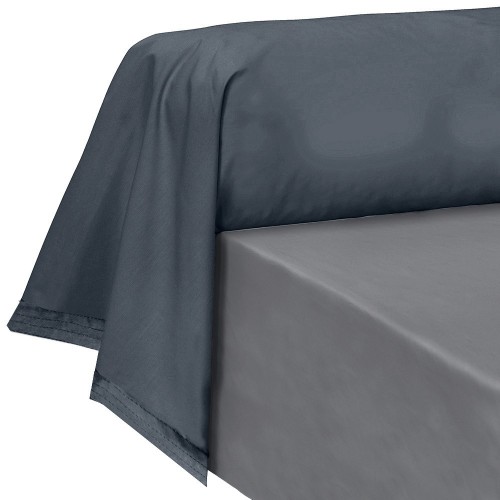 Garnier-Thiébaut - Tissu pour drap uni en percale de coton 80 fils/cm² La percale française Bleu- Laize 288cm