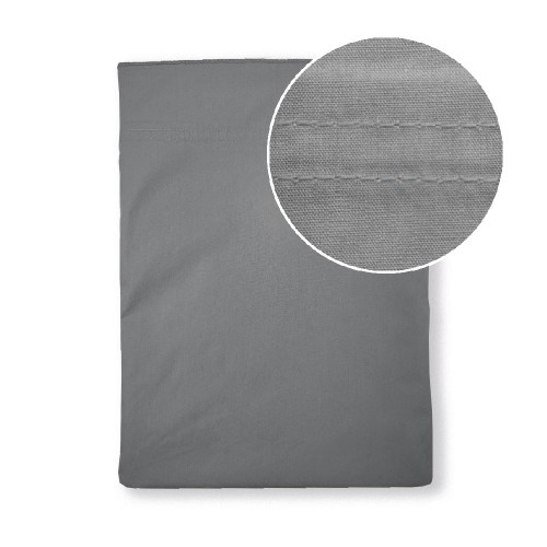 Garnier-Thiébaut -Drap plat uni en percale de coton 80 fils/cm² La percale française Acier