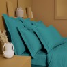 Garnier-Thiébaut - Parure de lit unie en percale de coton 80 fils/cm² La percale française Emeraude