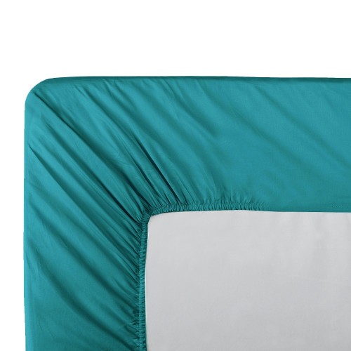 Garnier-Thiébaut - Tissu pour draps uni en percale de coton 80 fils/cm² La percale française Emeraude- Laize 288cm