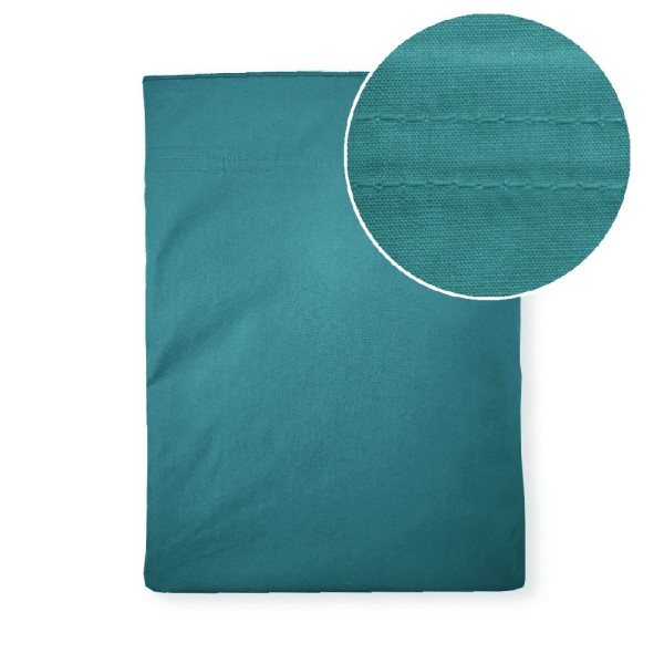 Garnier-Thiébaut - Tissu pour draps uni en percale de coton 80 fils/cm² La percale française Emeraude- Laize 288cm