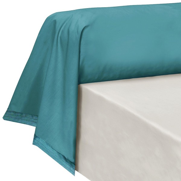 Garnier-Thiébaut - Tissu pour draps uni en percale de coton 80 fils/cm² La percale française Emeraude- Laize 288cm