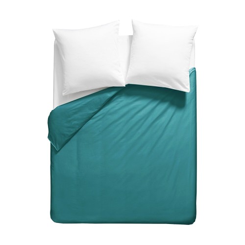 Garnier-Thiébaut - Housse de couette unie en percale de coton 80 fils/cm² La percale française Emeraude