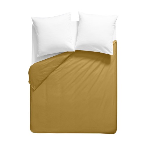Garnier-Thiébaut - Tissu pour draps uni en percale de coton 80 fils/cm² La percale française Safran- Laize 288cm