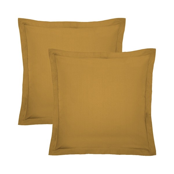 Garnier-Thiébaut - Tissu pour draps uni en percale de coton 80 fils/cm² La percale française Safran- Laize 288cm