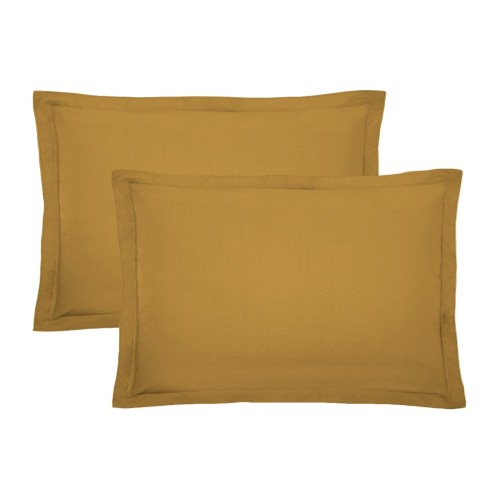 Garnier-Thiébaut - Tissu pour draps uni en percale de coton 80 fils/cm² La percale française Safran- Laize 288cm