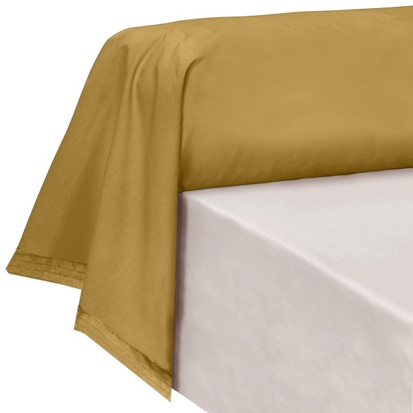 Garnier-Thiébaut - Taies de traversin unies en percale de coton 80 fils/cm² La percale française Safran