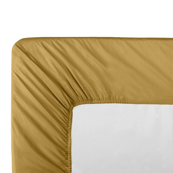 Garnier-Thiébaut - Drap housse uni en percale de coton 80 fils/cm² La percale française Safran