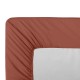 Garnier-Thiébaut - Drap housse Duo uni B40 pour lit articulé en percale de coton 80 fils/cm²La percale française Rouille