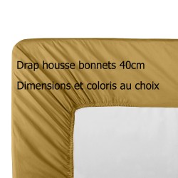 Garnier-Thiébaut - Drap housse uni B40 en percale de coton 80 fils/cm² La percale française