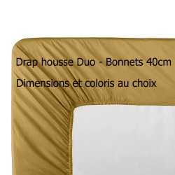 Garnier-Thiébaut - Drap housse Duo uni B40 pour lit articulé en percale de coton 80 fils/cm²La percale française