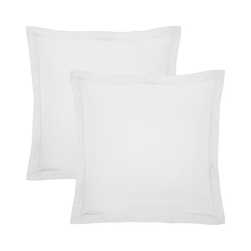 Garnier-Thiébaut - Taies d'oreiller unies en percale de coton 80 fils/cm² La percale française Neige