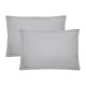 Garnier-Thiébaut - Taies d'oreiller unies en percale de coton 80 fils/cm² La percale française Platine