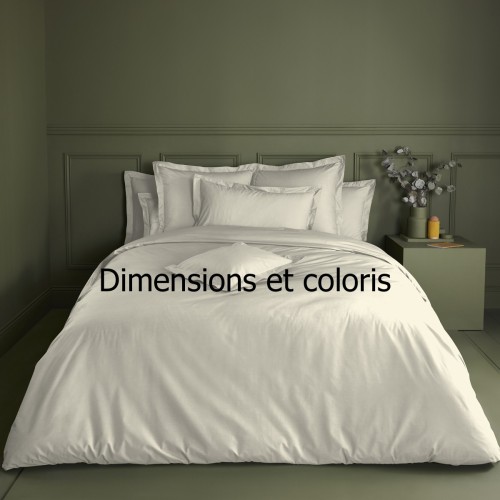 Garnier-Thiébaut - Housse de couette unie en percale de coton 80 fils/cm² La percale française 