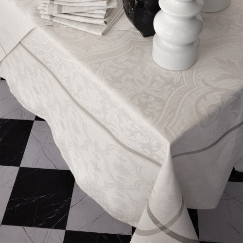 Nappe pur lin Armoiries Lys, Le Jacquard Français