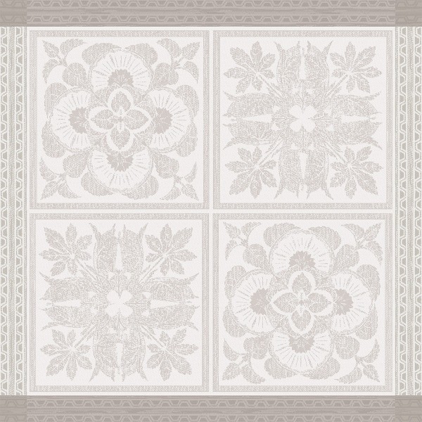 Serviettes de table jacquard pur lin Harmonie Beige, Garnier-Thiébaut